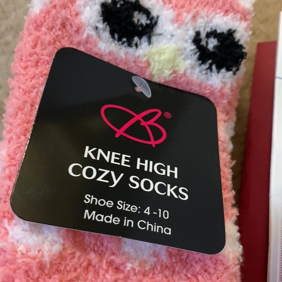 Bundle of 2 pairs of NWT Women’s owl face Slipper fuzzy SOFT Socks owl lovers - Picture 10 of 13